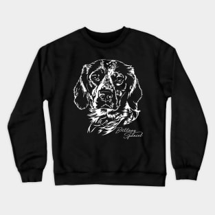 Brittany Spaniel dog portrait Crewneck Sweatshirt